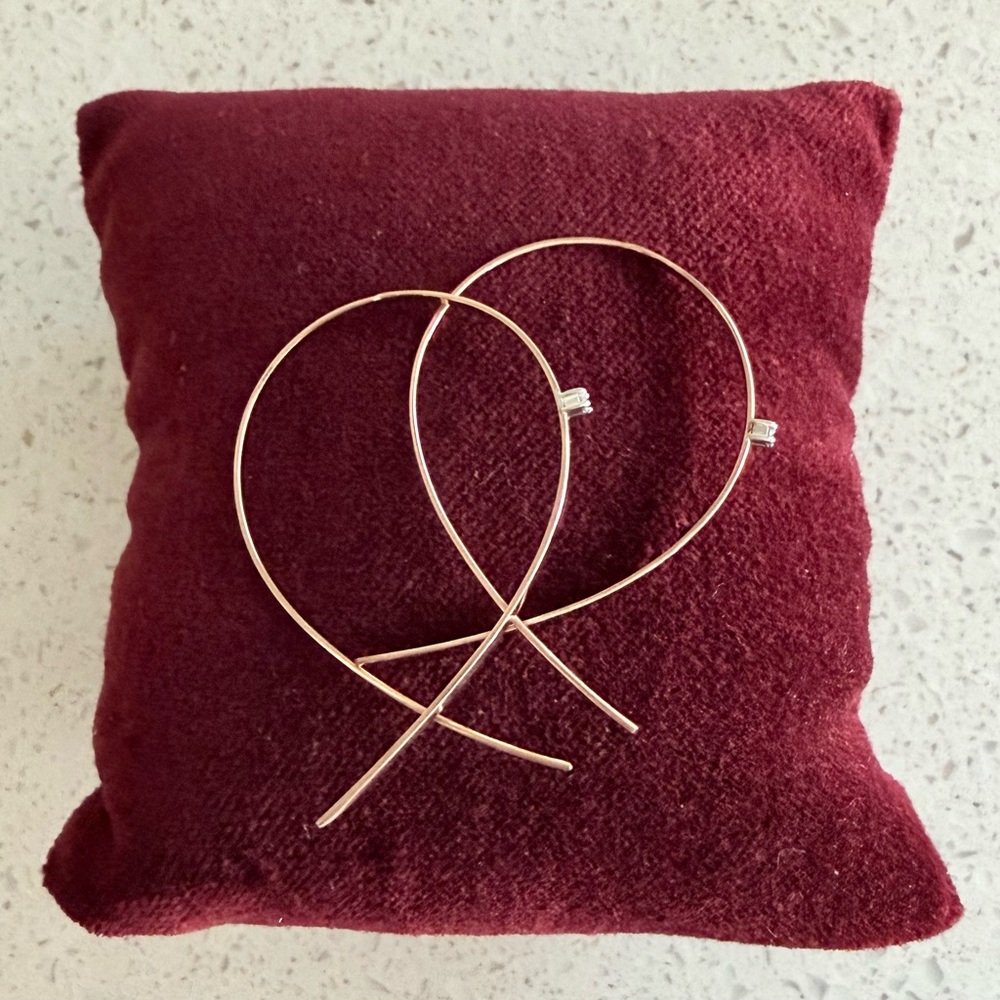 NEW LANA JEWELRY Small Upside Down Diamond Hoop Earrings Rose Gold
